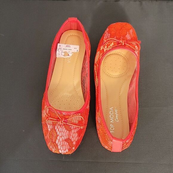 BRAND NEW TOP MODA ANNETTE-1 LACE BOWNOT SLIP-ON STYLE FLAT - Picture 4 of 16
